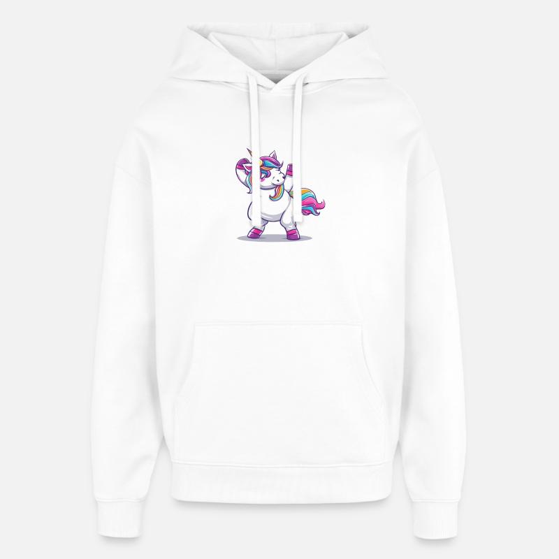 Regenbogenzauber Einhorn Pose - Oversized Unisex Hoodie von Stanley/Stella - Weiß