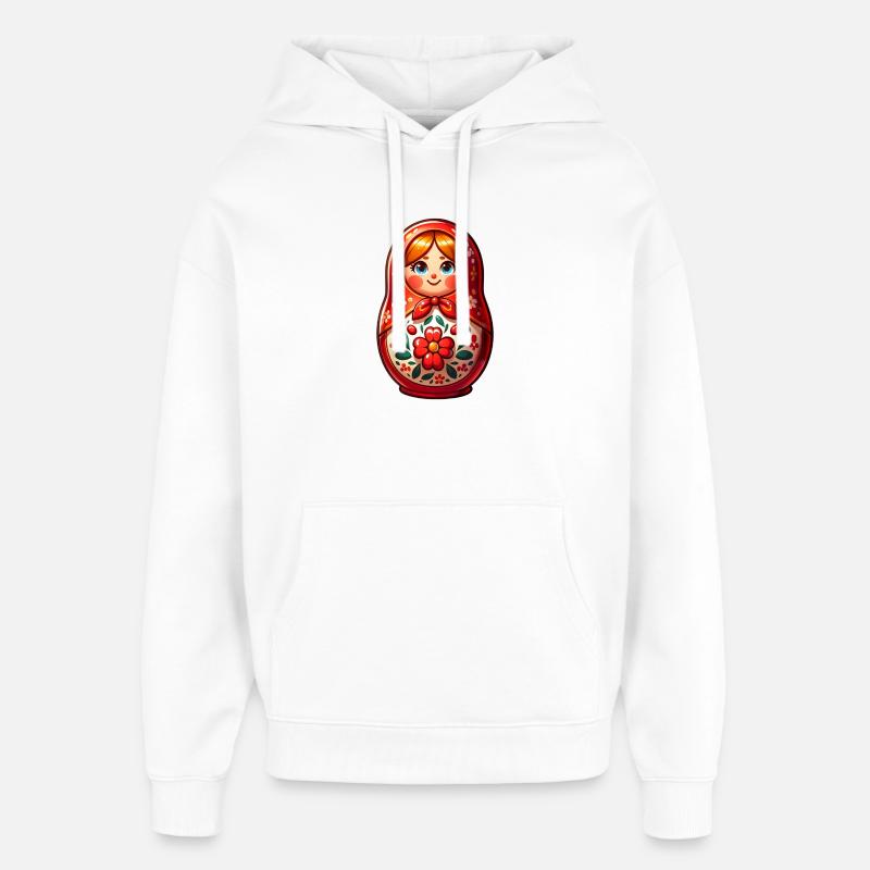 Russe Khokhloma Russie Russe Russe - Sweat à capuche unisexe Stanley/Stella Oversized - blanc