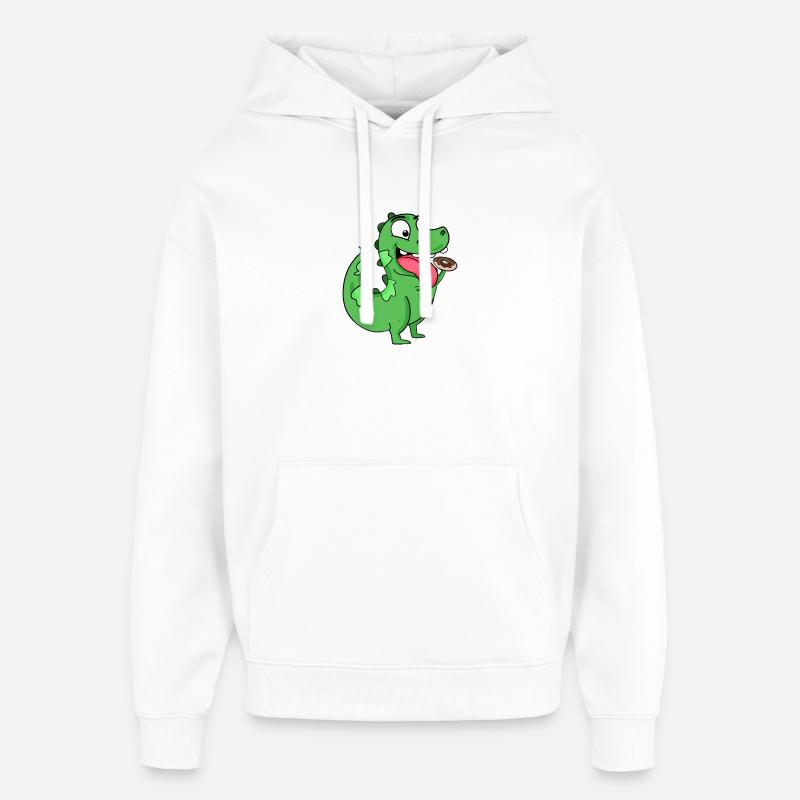 Donut dinosaure à motif Dino - Sweat à capuche unisexe Stanley/Stella Oversized - blanc
