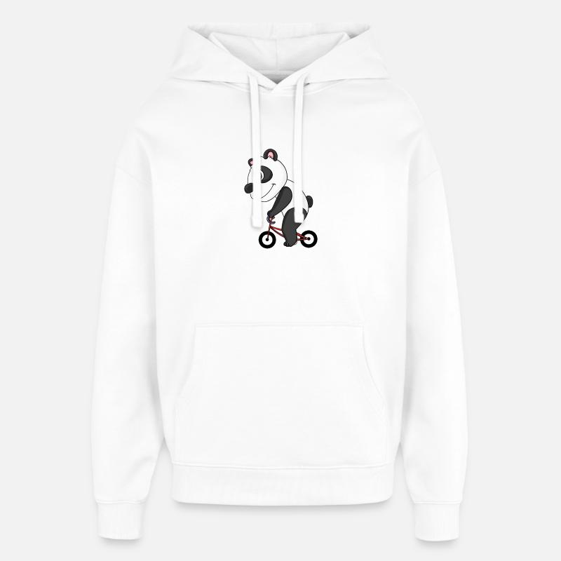 Vélo Panda - Sweat à capuche unisexe Stanley/Stella Oversized - blanc