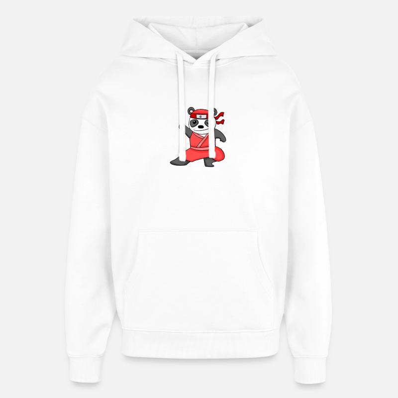 Ninja Panda - Sweat à capuche unisexe Stanley/Stella Oversized - blanc