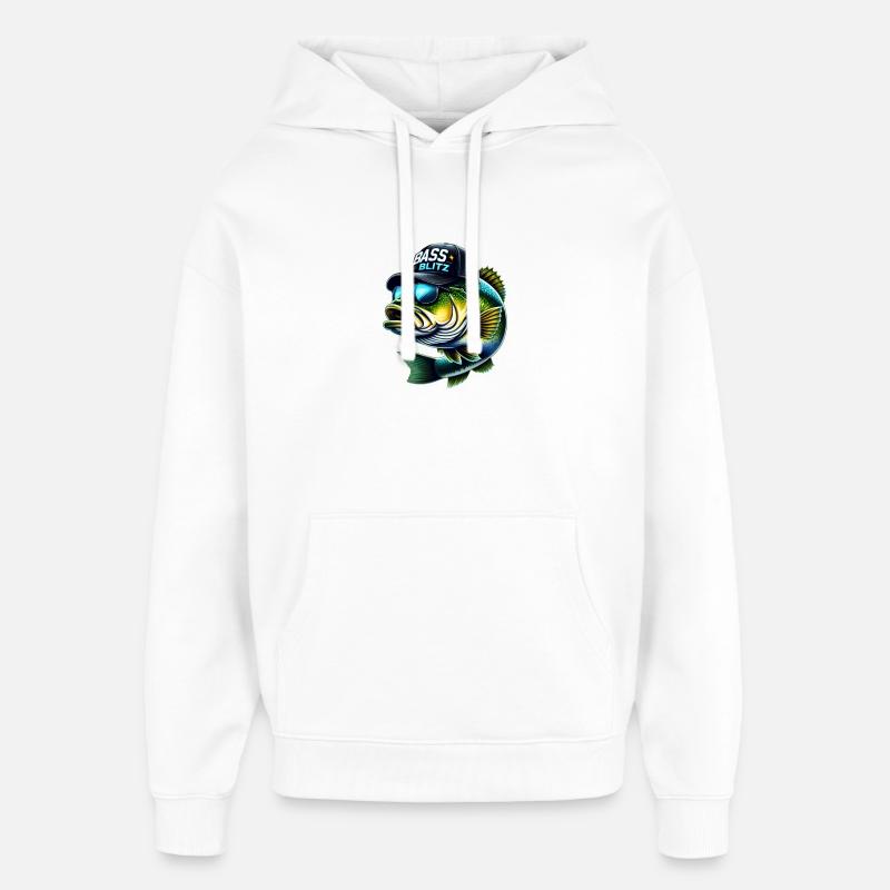 Blitz de bar rayé - Sweat à capuche unisexe Stanley/Stella Oversized - blanc