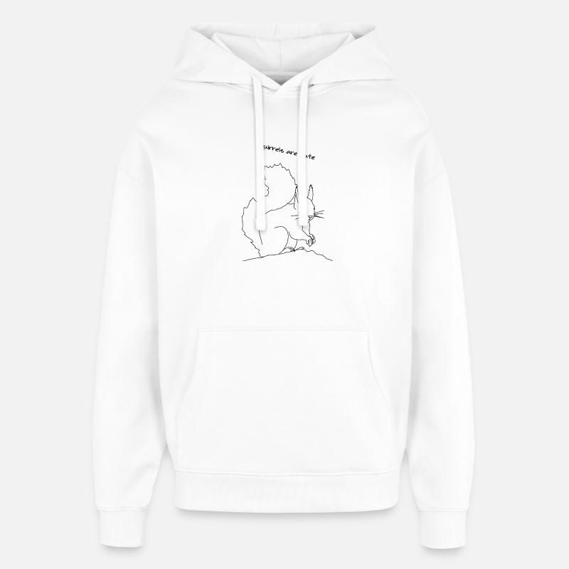 Eichhörnchen süß, lineart - Oversized Unisex Hoodie von Stanley/Stella - Weiß