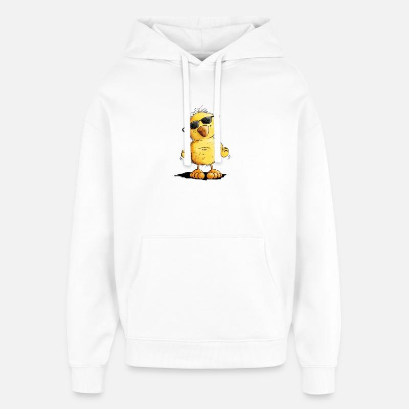 Cool Chick I Kylling - Hættetrøje unisex Stanley/Stella Oversized - hvid