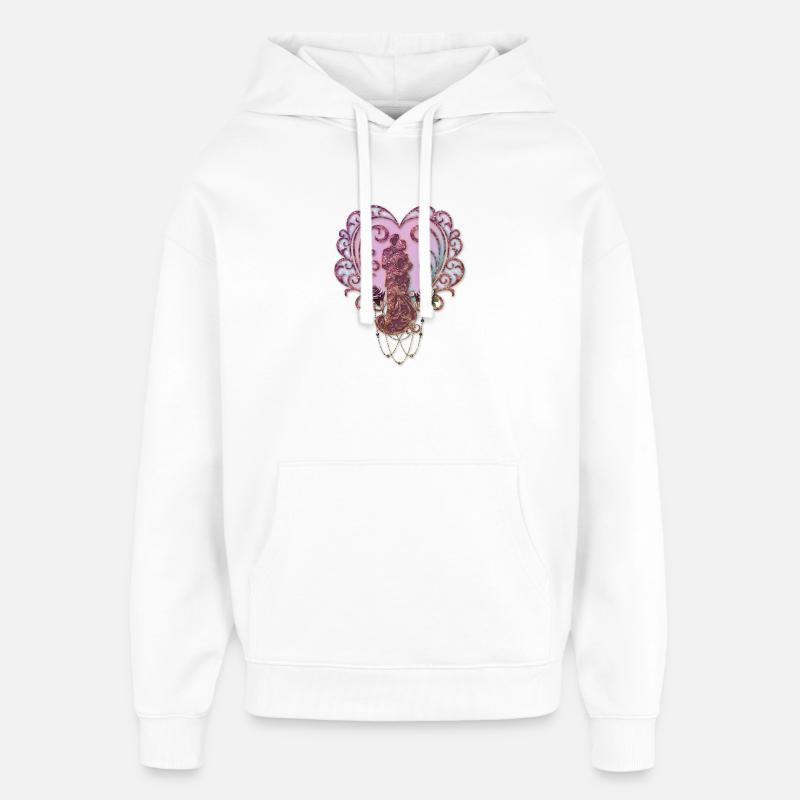 Dans l’étreinte du cœur. - Sweat à capuche unisexe Stanley/Stella Oversized - blanc