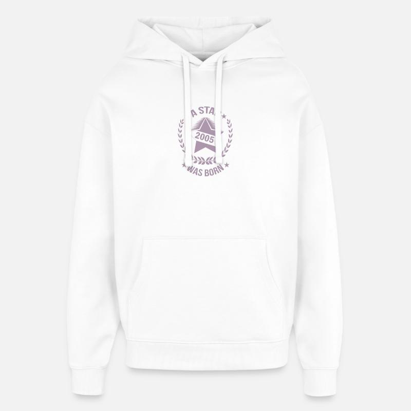 Étoile d’anniversaire née en 2005 - Sweat à capuche unisexe Stanley/Stella Oversized - blanc