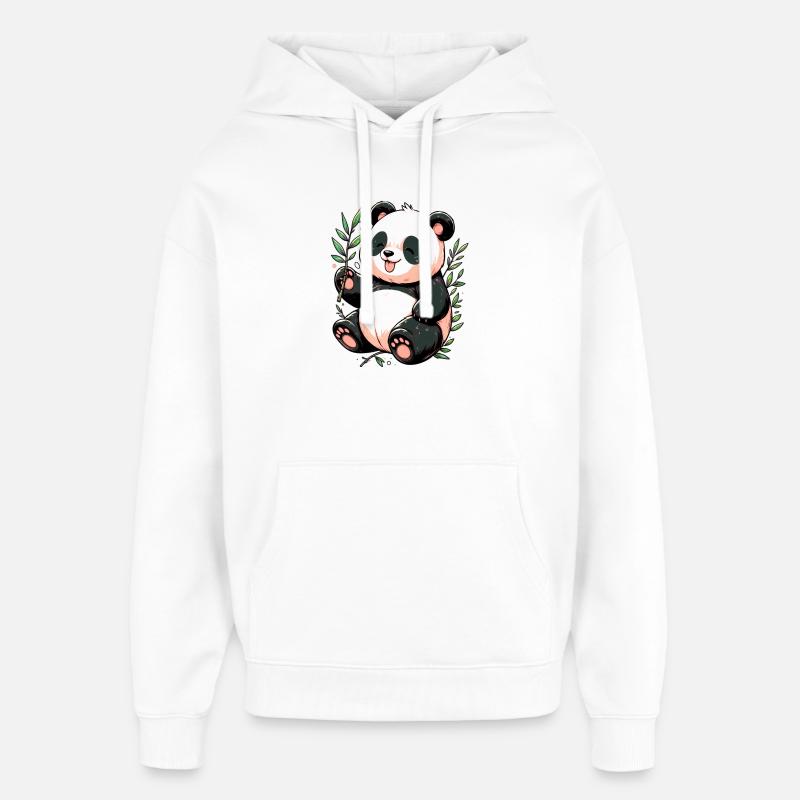 Panda - Sweat à capuche unisexe Stanley/Stella Oversized - blanc