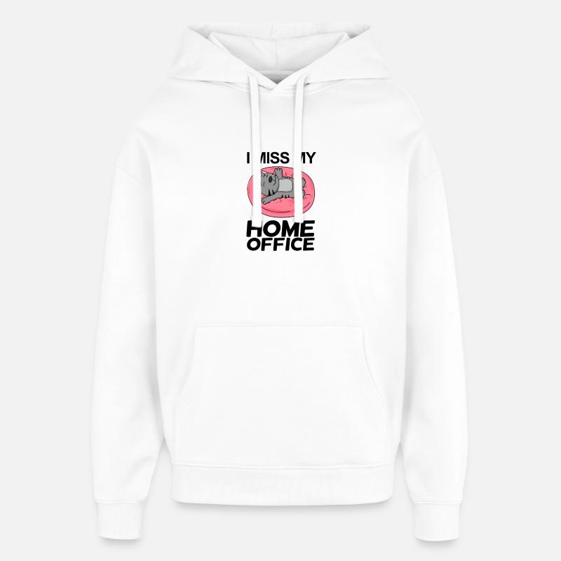 Bureau à domicile Dire drôle - Sweat à capuche unisexe Stanley/Stella Oversized - blanc