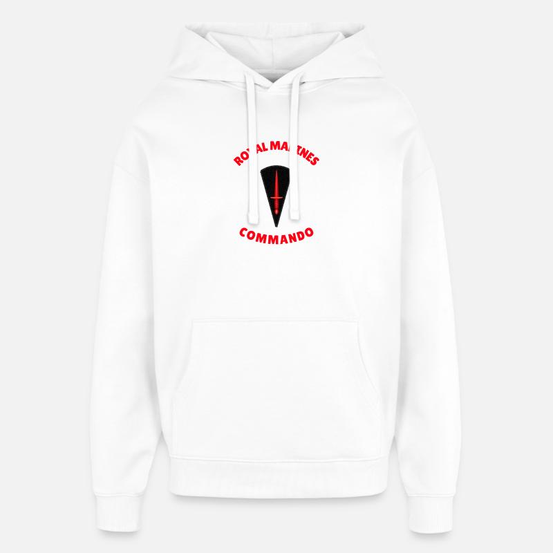 Royal Marines Commando - Sweat à capuche unisexe Stanley/Stella Oversized - blanc