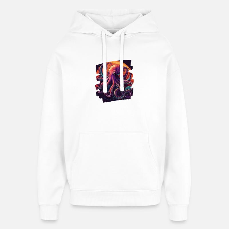 Pieuvre Pieuvre - Sweat à capuche unisexe Stanley/Stella Oversized - blanc