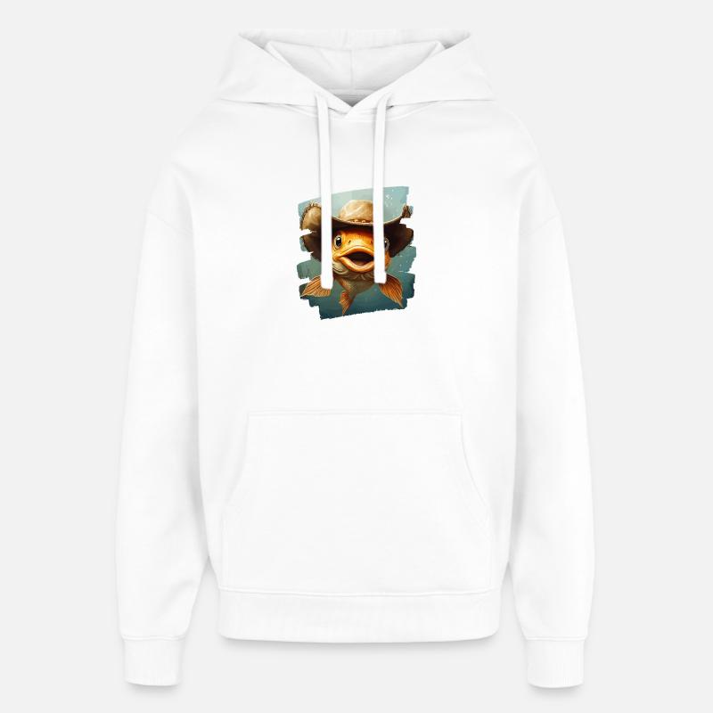 Pêche au Texas - Sweat à capuche unisexe Stanley/Stella Oversized - blanc