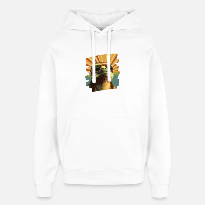 Faultier Retro - Oversized Unisex Hoodie von Stanley/Stella - Weiß