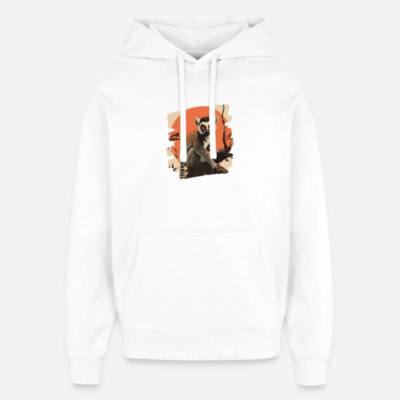 Lémurien - Sweat à capuche unisexe Stanley/Stella Oversized - blanc