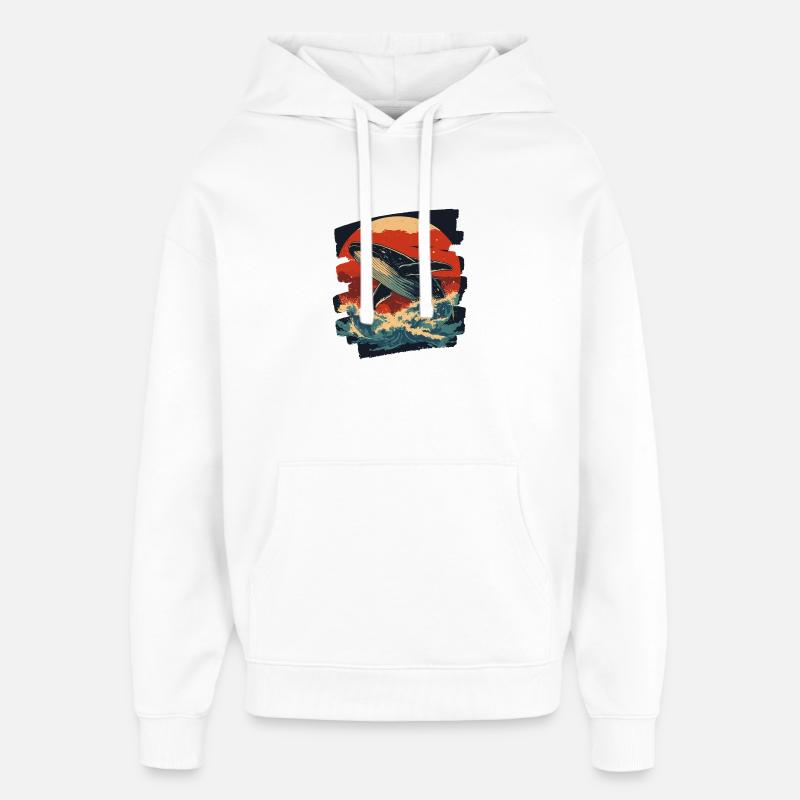 Baleine - Sweat à capuche unisexe Stanley/Stella Oversized - blanc