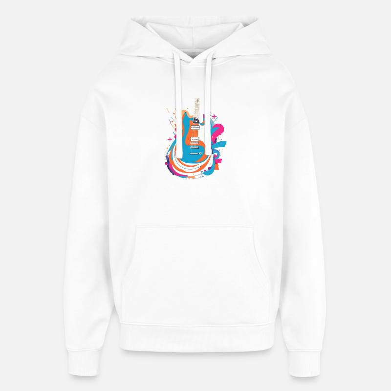 Bunte E-Gitarre - Oversized Unisex Hoodie von Stanley/Stella - Weiß