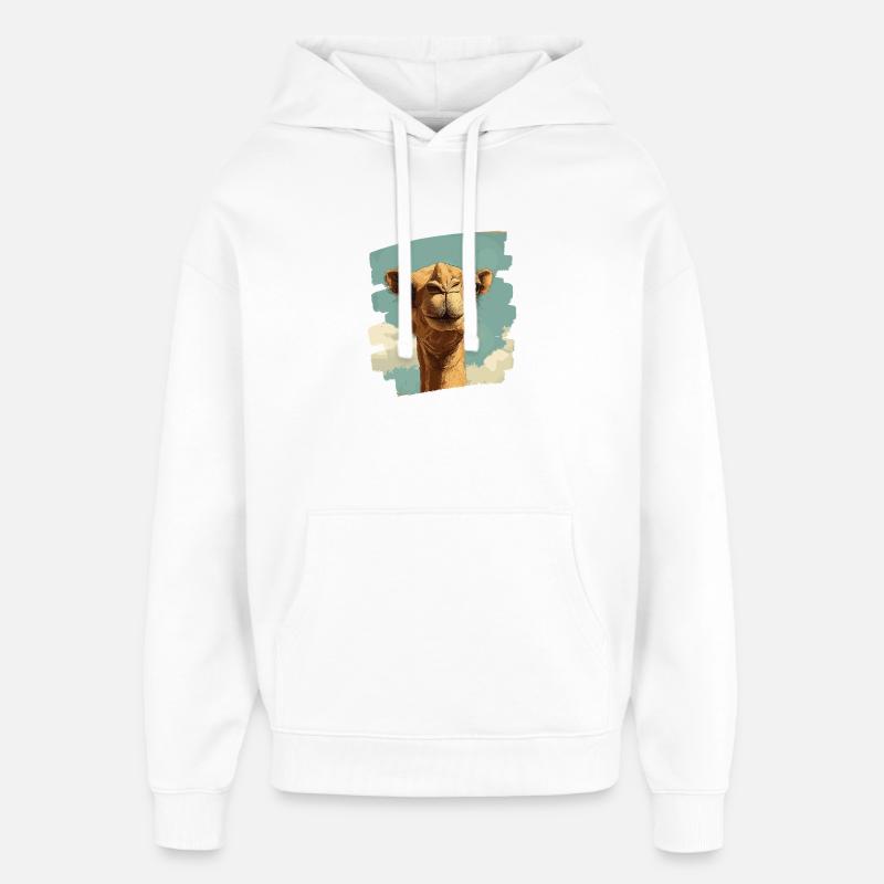 Kamel - Hættetrøje unisex Stanley/Stella Oversized - hvid