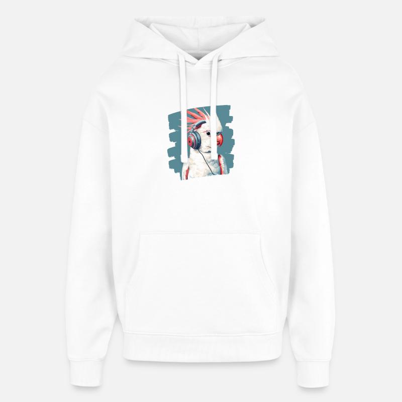 Cacatoès - Sweat à capuche unisexe Stanley/Stella Oversized - blanc