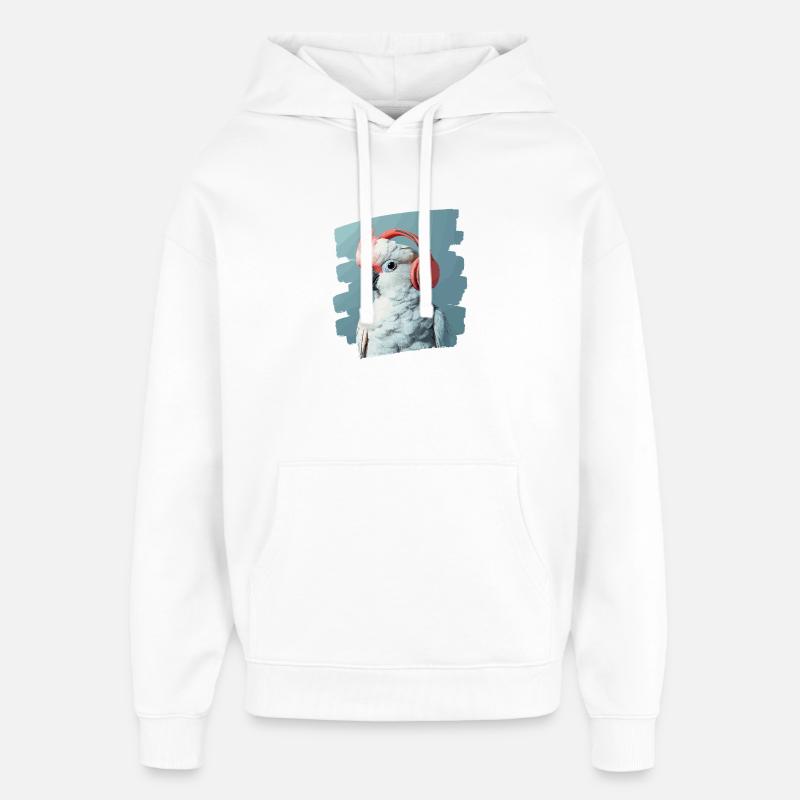 Cacatoès - Sweat à capuche unisexe Stanley/Stella Oversized - blanc