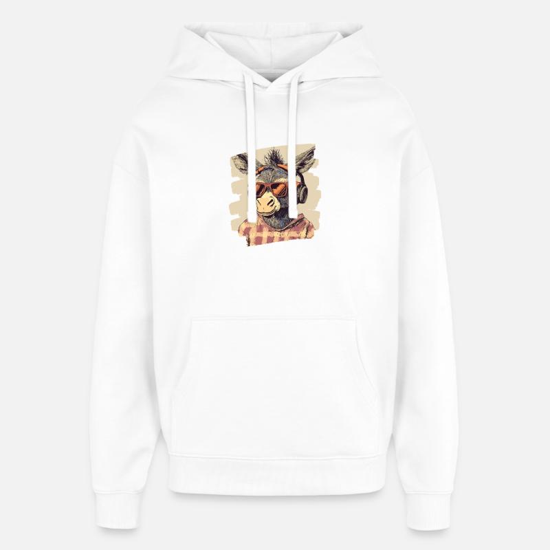 Âne - Sweat à capuche unisexe Stanley/Stella Oversized - blanc