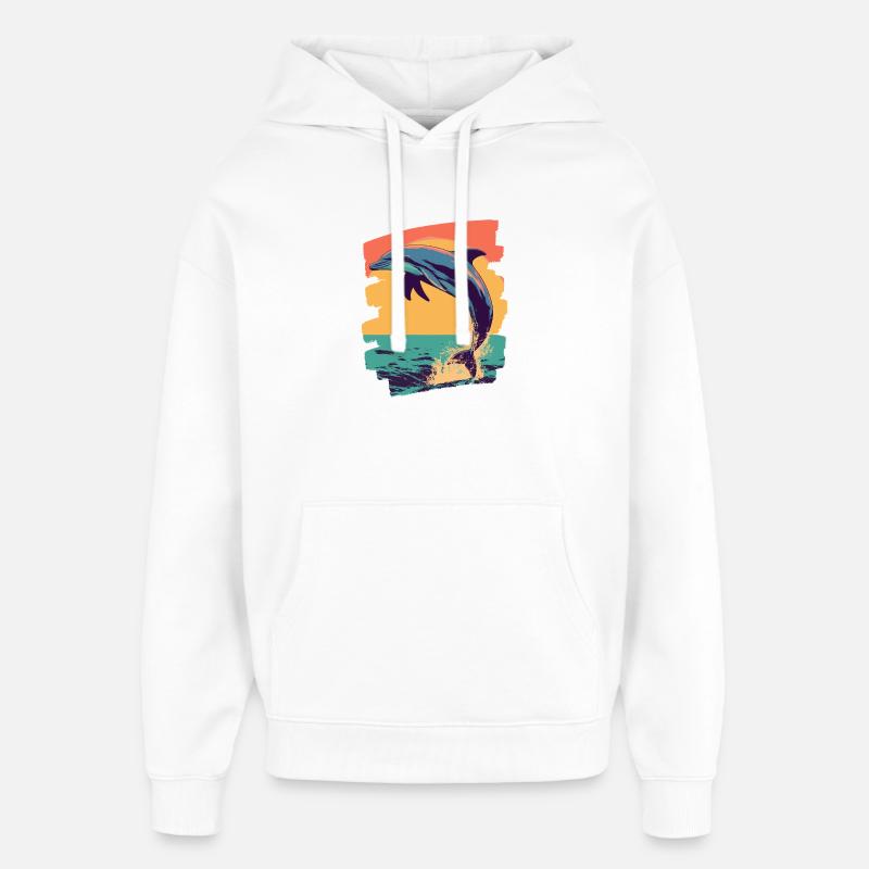 Dauphin - Sweat à capuche unisexe Stanley/Stella Oversized - blanc