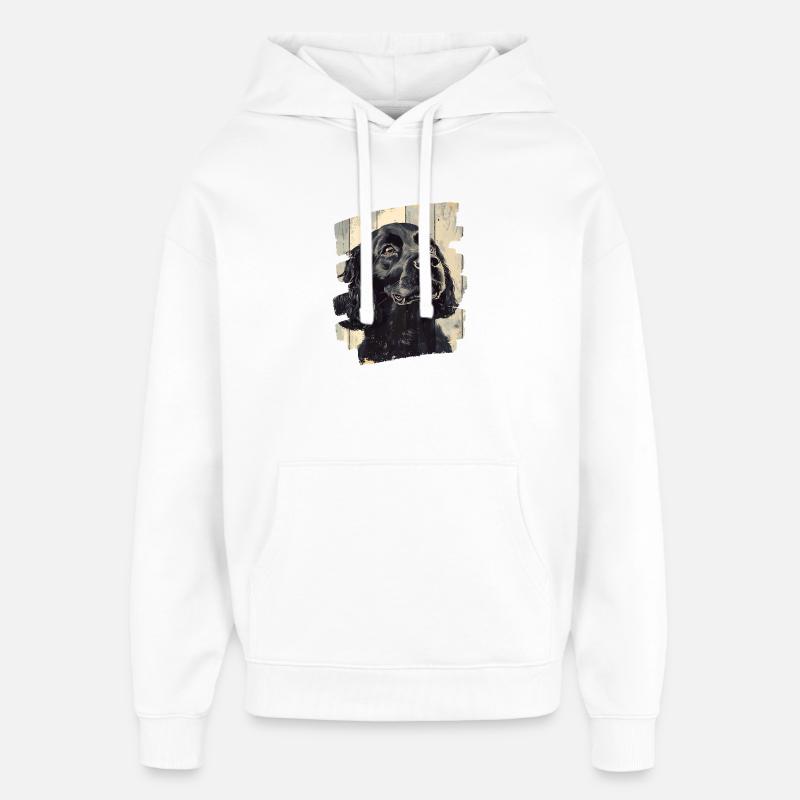 Cocker Spaniel - Sweat à capuche unisexe Stanley/Stella Oversized - blanc