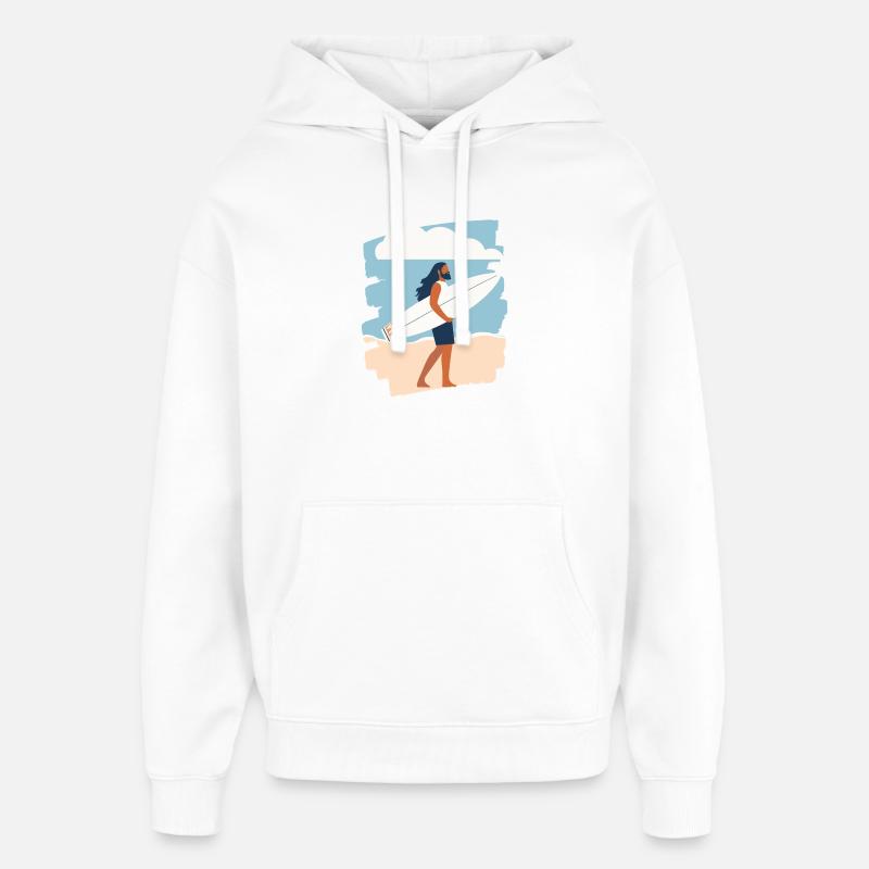 Surfeur - Sweat à capuche unisexe Stanley/Stella Oversized - blanc