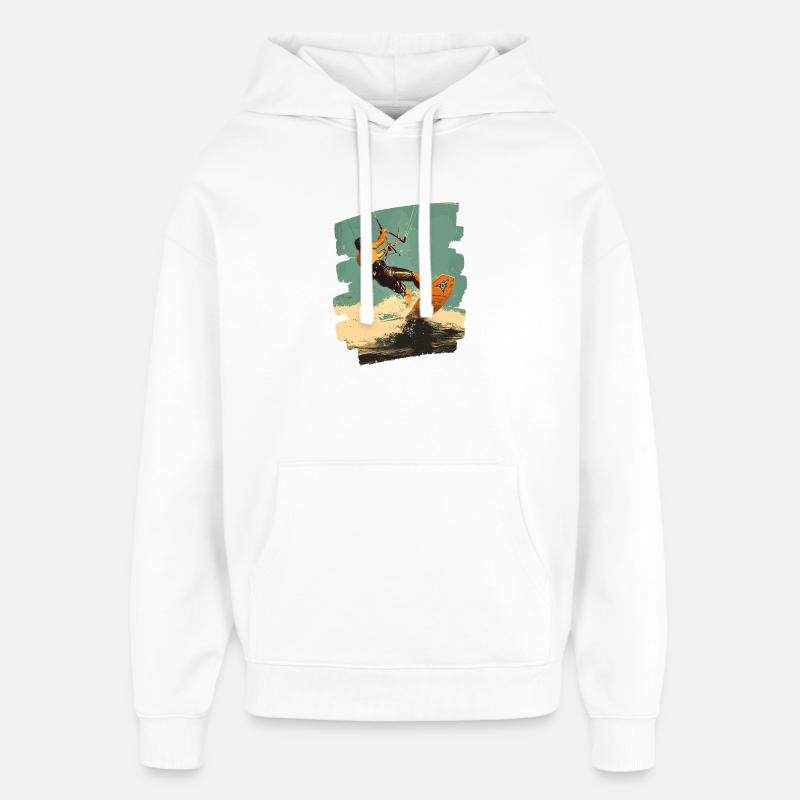 Kitesurfeurs - Sweat à capuche unisexe Stanley/Stella Oversized - blanc