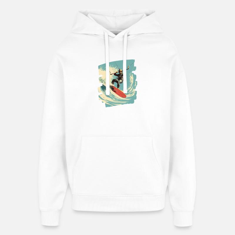 Kitesurfeurs - Sweat à capuche unisexe Stanley/Stella Oversized - blanc
