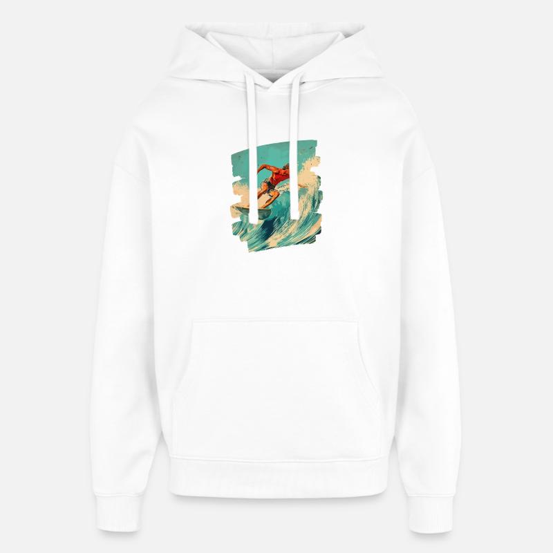 Surfeur - Sweat à capuche unisexe Stanley/Stella Oversized - blanc