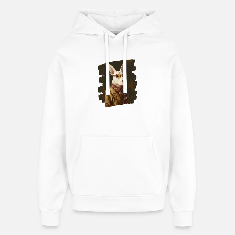 Bull Terrier Chien de combat - Sweat à capuche unisexe Stanley/Stella Oversized - blanc