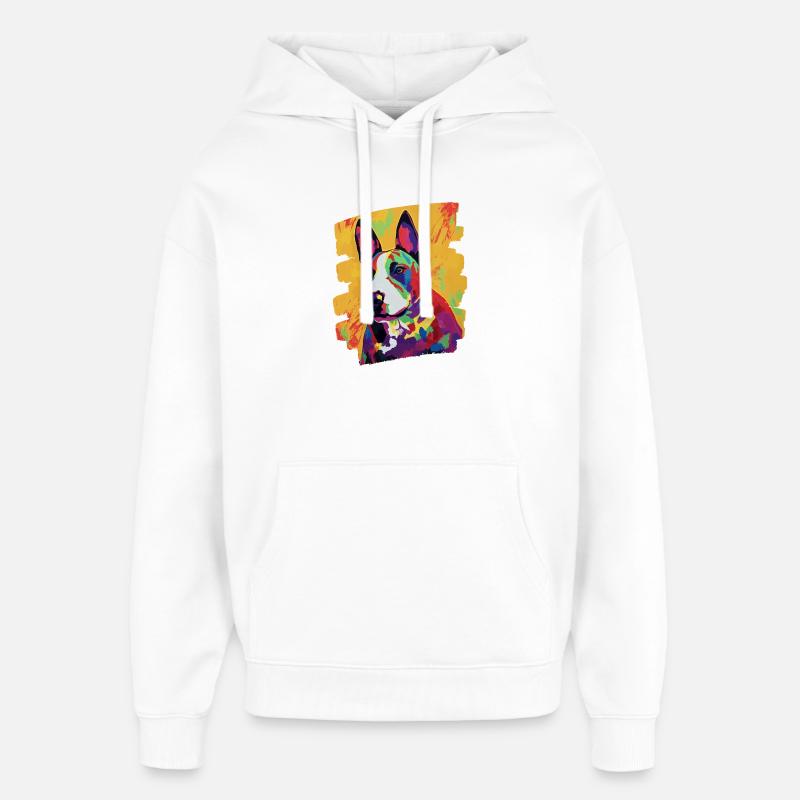 Bull Terrier Chien de combat - Sweat à capuche unisexe Stanley/Stella Oversized - blanc