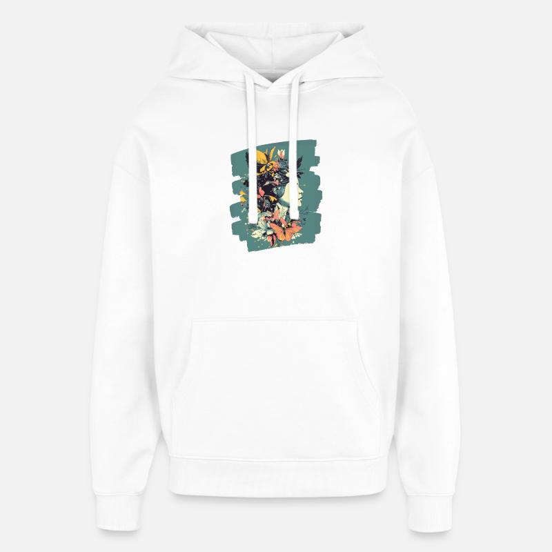 Printemps Printemps Début Fleurs - Sweat à capuche unisexe Stanley/Stella Oversized - blanc