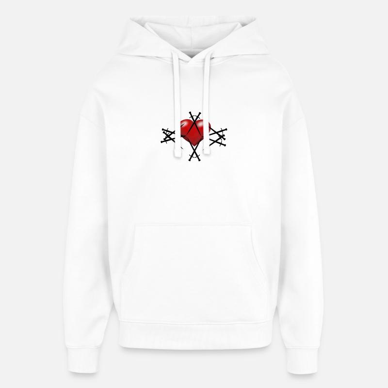 Épée Épées Coeur Guerrier Épéiste - Sweat à capuche unisexe Stanley/Stella Oversized - blanc