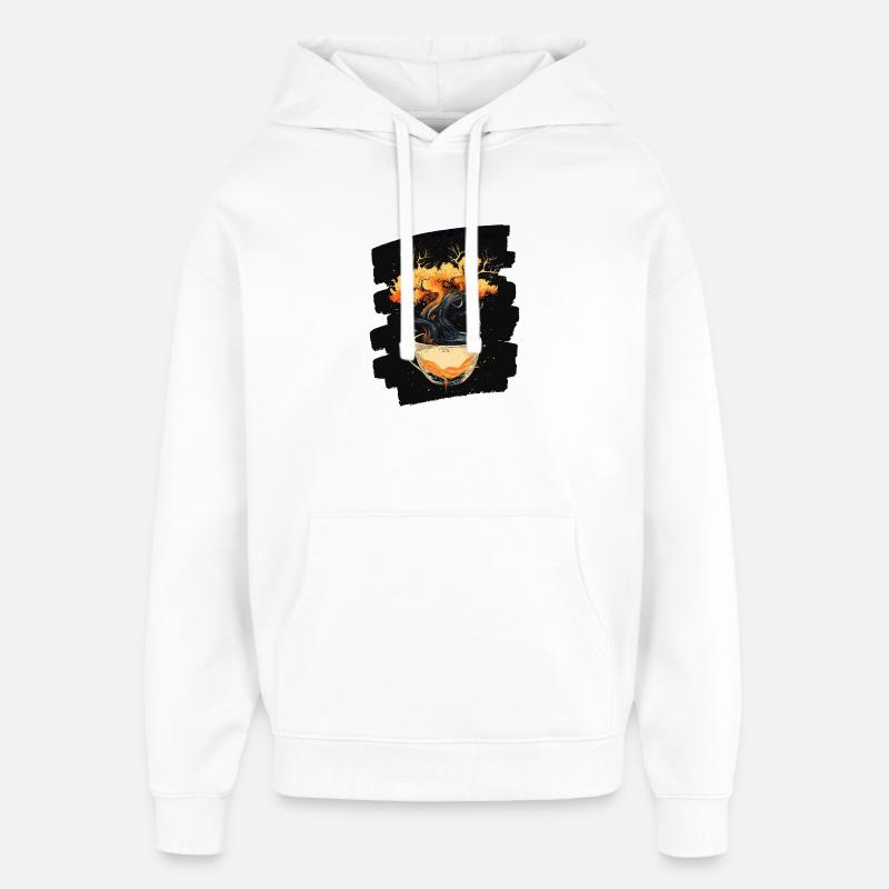 Café Café Amateurs de café - Sweat à capuche unisexe Stanley/Stella Oversized - blanc