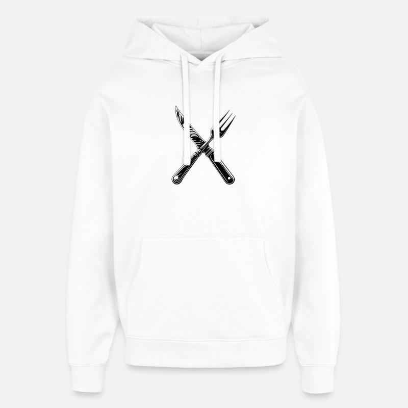 Couverts noir et blanc - Sweat à capuche unisexe Stanley/Stella Oversized - blanc