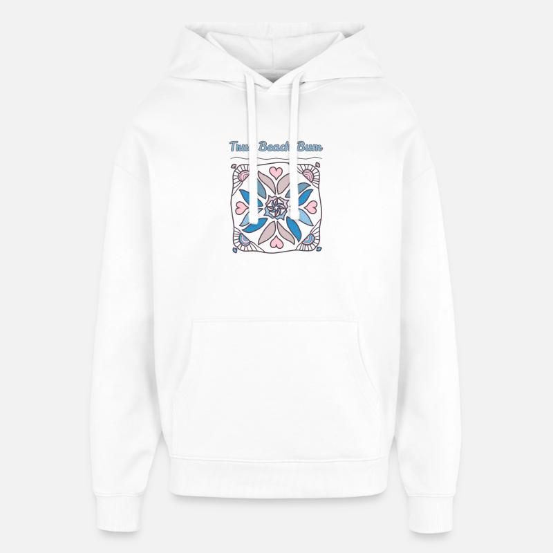 Imprimé Mandala True Beach Bum - Sweat à capuche unisexe Stanley/Stella Oversized - blanc