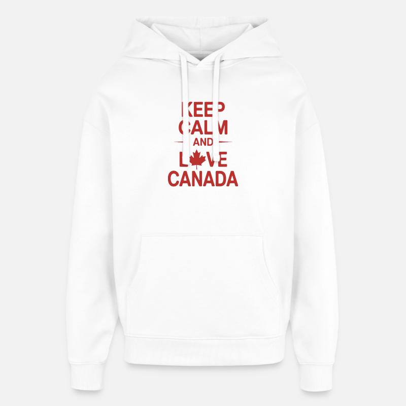 Conception canadienne de cœur d’amour - Sweat à capuche unisexe Stanley/Stella Oversized - blanc