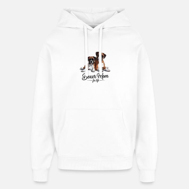 Boxer Maman pour la vie - Sweat à capuche unisexe Stanley/Stella Oversized - blanc