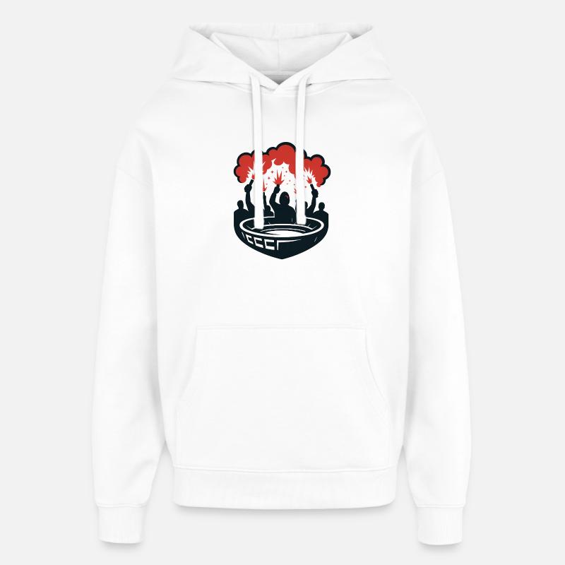 Stade pyrotechnique - Sweat à capuche unisexe Stanley/Stella Oversized - blanc