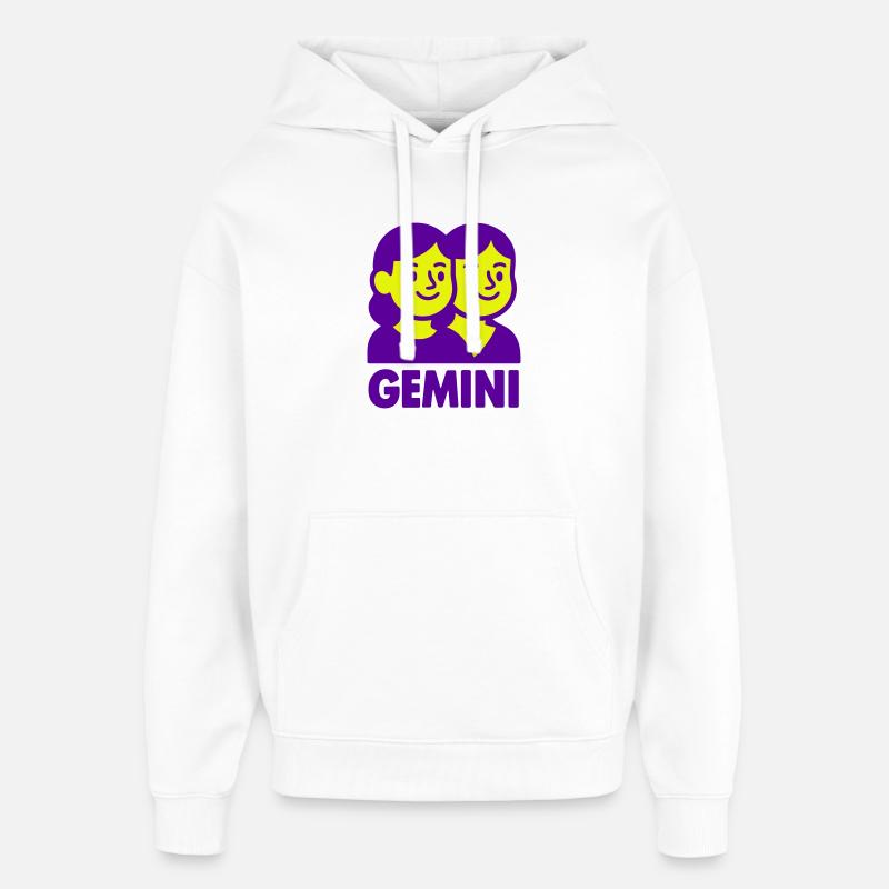 Signe du zodiaque Gémeaux / Gémeaux - Sweat à capuche unisexe Stanley/Stella Oversized - blanc