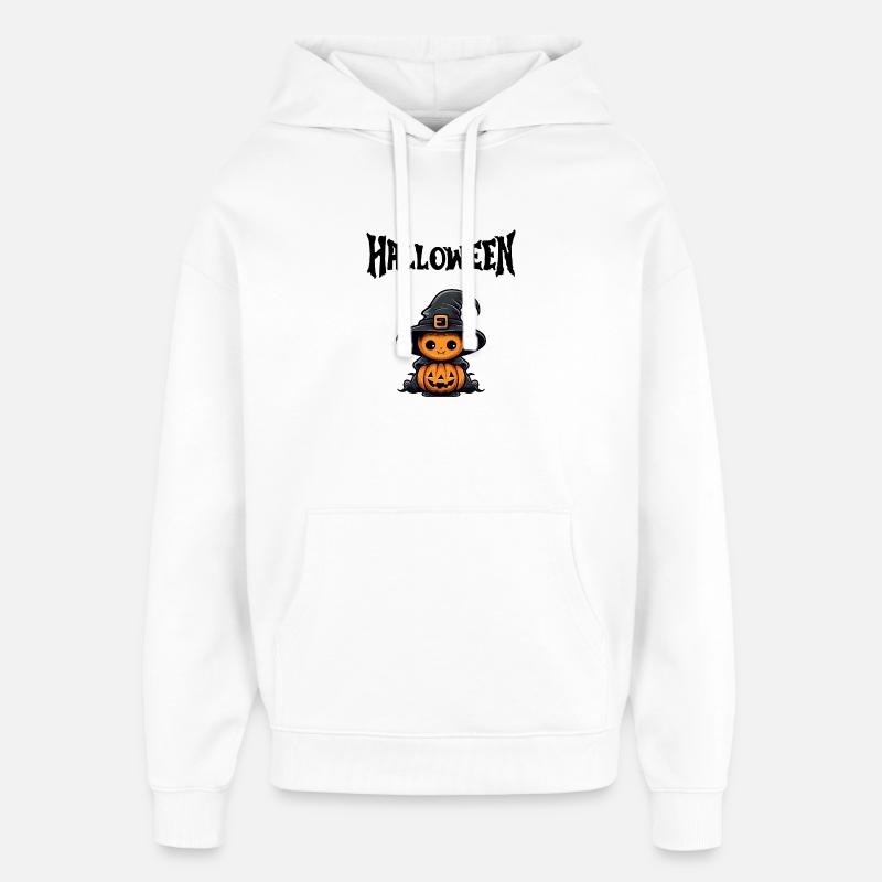 Mignon Halloween citrouille sorcière chemises - Sweat à capuche unisexe Stanley/Stella Oversized - blanc