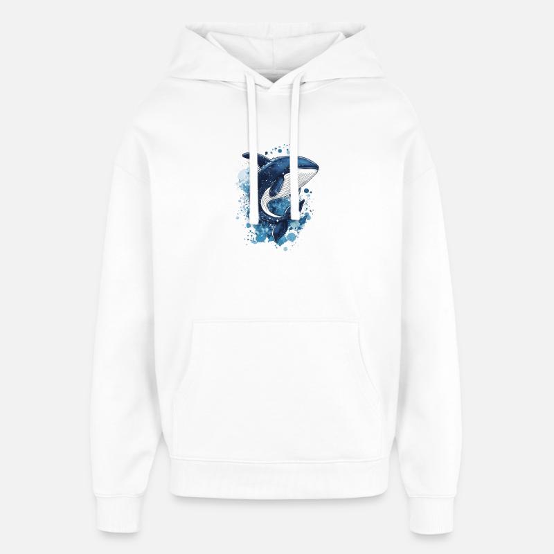 baleine - Sweat à capuche unisexe Stanley/Stella Oversized - blanc