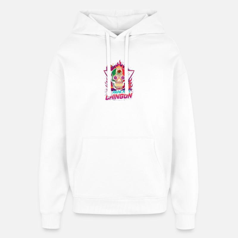 El Papa Mas Chingon - Sweat à capuche unisexe Stanley/Stella Oversized - blanc