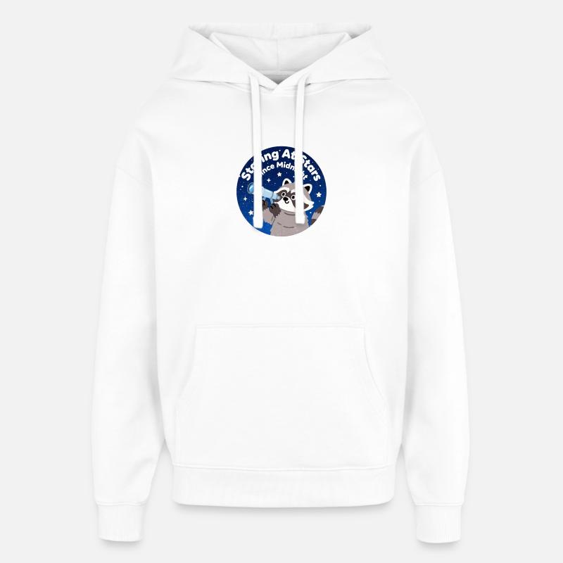 Ours de nuit avec télescope - Sweat à capuche unisexe Stanley/Stella Oversized - blanc