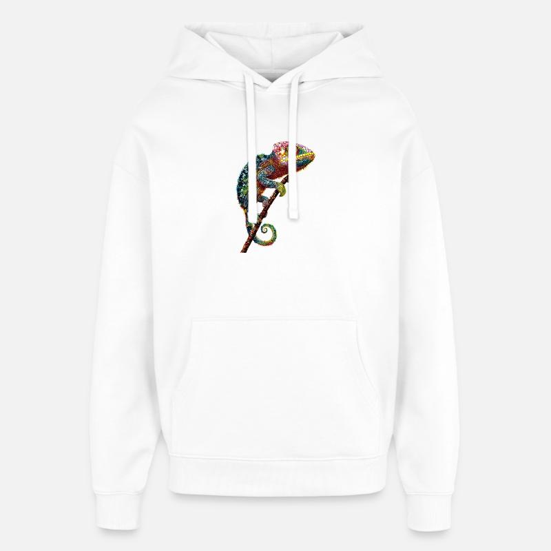 Chameleon Lizard Reptile Chameleon Iguana Lizard - Oversized Unisex Hoodie by Stanley/Stella - white