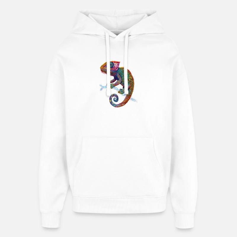 Chameleon Lizard Reptile Chameleon Iguana Lizard - Oversized Unisex Hoodie by Stanley/Stella - white