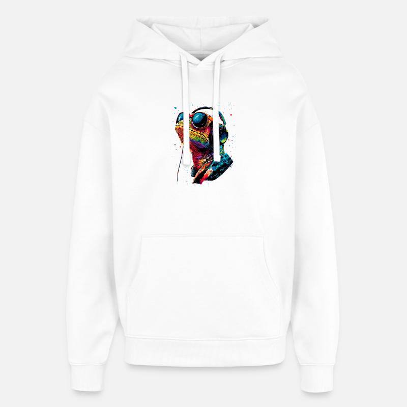 Chameleon Lizard Reptile Chameleon Iguana Lizard - Oversized Unisex Hoodie by Stanley/Stella - white