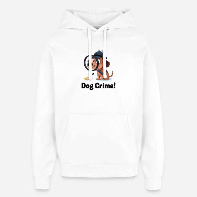 T-shirt policier avec chiot détective - Sweat à capuche unisexe Stanley/Stella Oversized - blanc