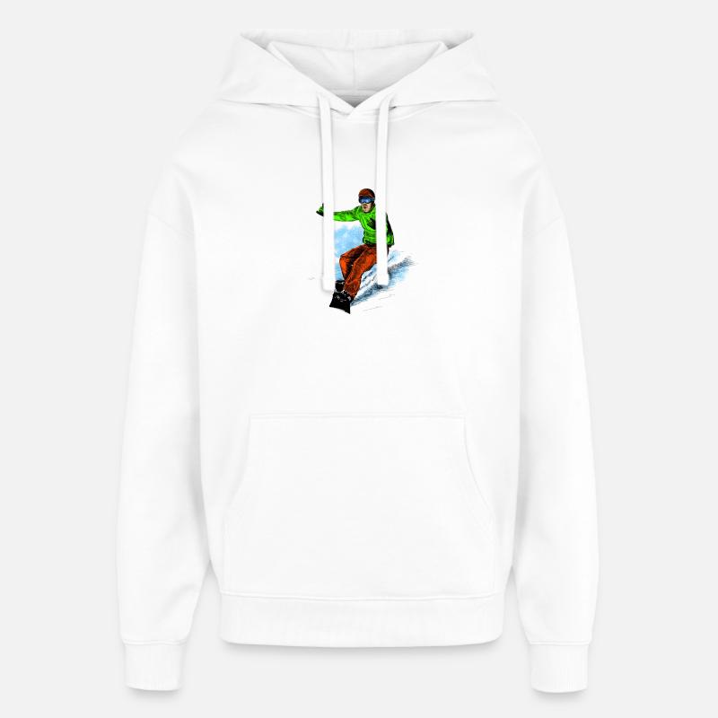Planche à neige - Sweat à capuche unisexe Stanley/Stella Oversized - blanc