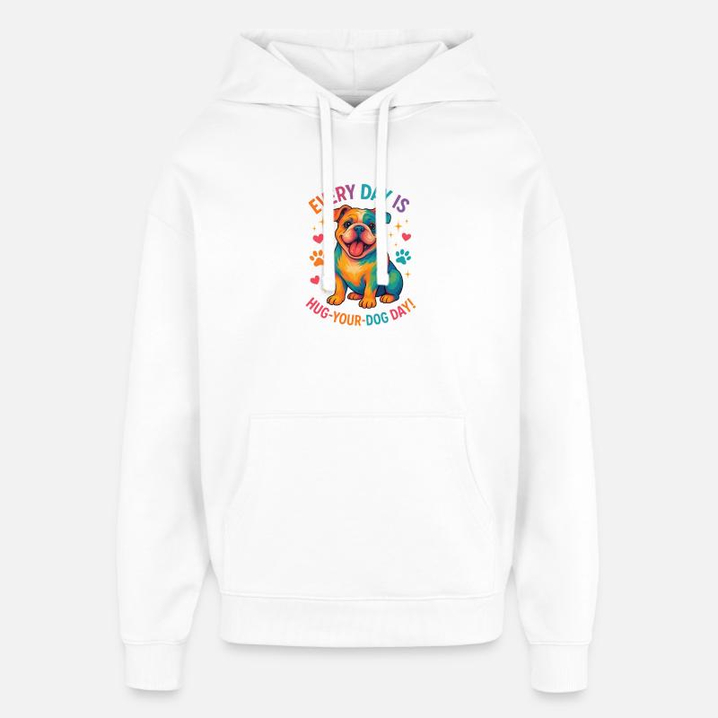 Bouledogue - Sweat à capuche unisexe Stanley/Stella Oversized - blanc